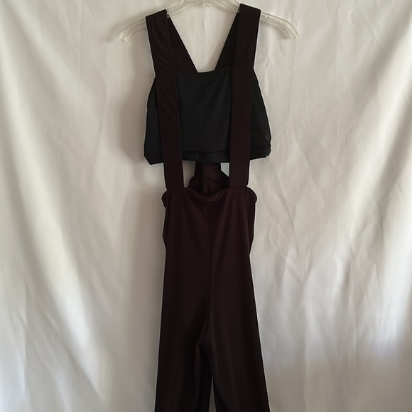 Weissman Solid Black Size XL Tank Top One Piece Pants No Middle Summer Jumper - Picture 1 of 7